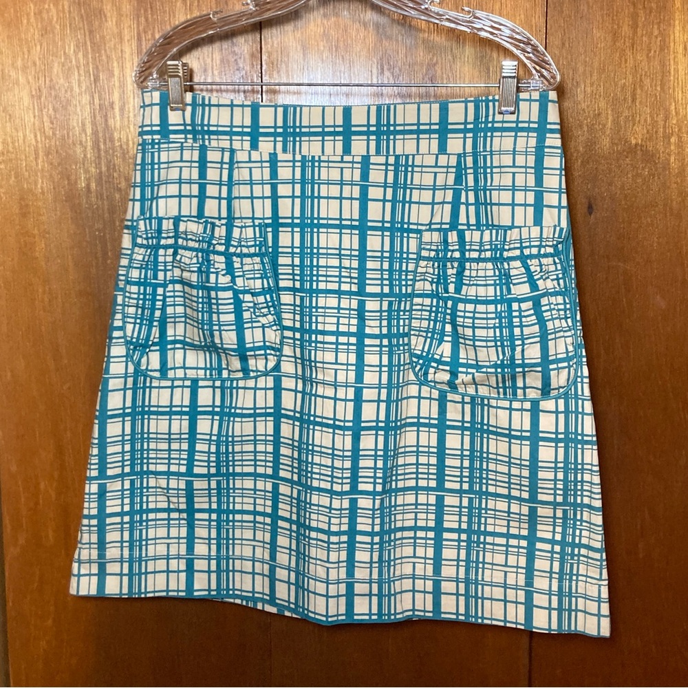 Girls from Savoy Blue & Cream Plaid Skirt Size 10